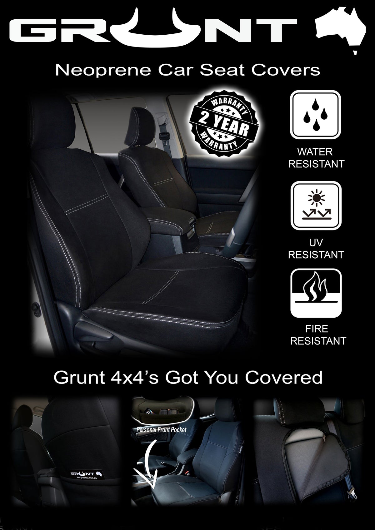 Grunt 4x4 Neoprene Seat Covers - Mazda BT-50 PX2 Series 2 (2016-2019) - image 6